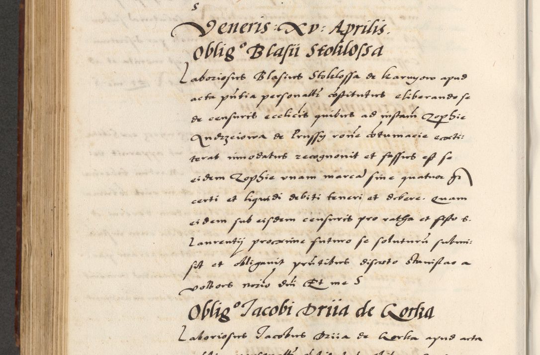 Zdjęcie nr 578 dla obiektu archiwalnego: [A]cta actorum causarum, sententiarum tam diffinitivarum quam interloquutoriarum, obligationum, constitutionum et contractuum coram reverendo patre domino Petro Porembski preposito Osvieczimensi, canonico et officiali generali Cracoviensi de anno Domini millesimo quingentesimo quinguagesimo primo, cuius indictio est nona, pontificatus sanctissimi in Christo patris et domini nostri domini Juliii divina providencia pape tercii, anno secundo, a die et mense infrascriptis feliciter continiantur