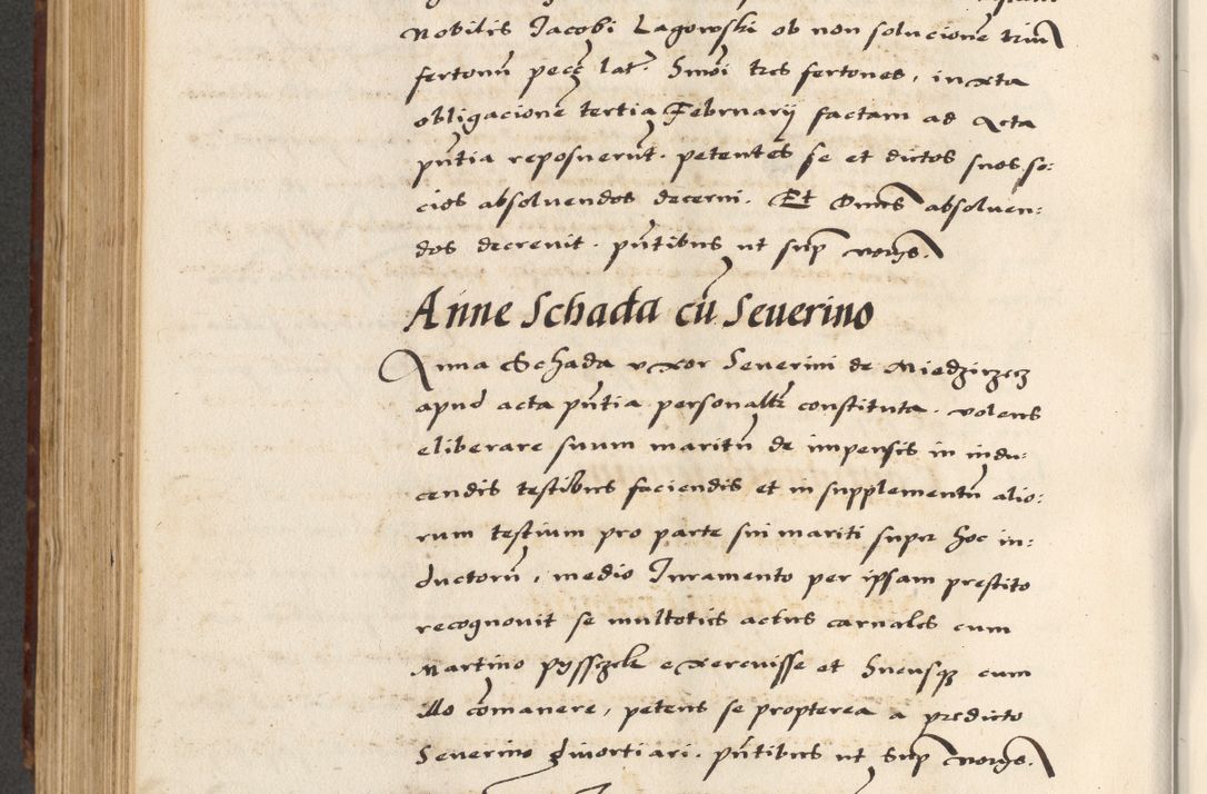Zdjęcie nr 558 dla obiektu archiwalnego: [A]cta actorum causarum, sententiarum tam diffinitivarum quam interloquutoriarum, obligationum, constitutionum et contractuum coram reverendo patre domino Petro Porembski preposito Osvieczimensi, canonico et officiali generali Cracoviensi de anno Domini millesimo quingentesimo quinguagesimo primo, cuius indictio est nona, pontificatus sanctissimi in Christo patris et domini nostri domini Juliii divina providencia pape tercii, anno secundo, a die et mense infrascriptis feliciter continiantur