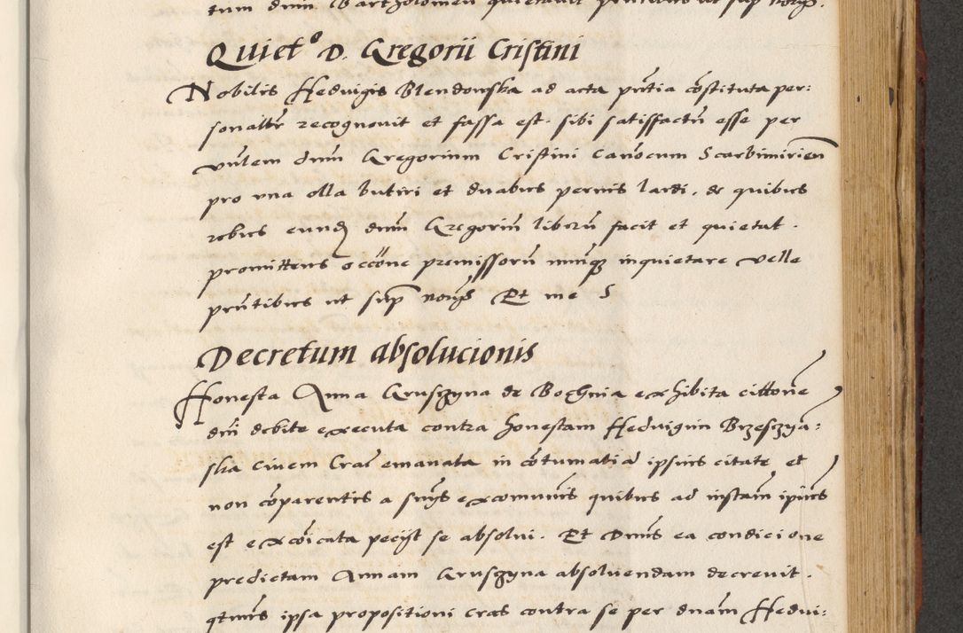 Zdjęcie nr 549 dla obiektu archiwalnego: [A]cta actorum causarum, sententiarum tam diffinitivarum quam interloquutoriarum, obligationum, constitutionum et contractuum coram reverendo patre domino Petro Porembski preposito Osvieczimensi, canonico et officiali generali Cracoviensi de anno Domini millesimo quingentesimo quinguagesimo primo, cuius indictio est nona, pontificatus sanctissimi in Christo patris et domini nostri domini Juliii divina providencia pape tercii, anno secundo, a die et mense infrascriptis feliciter continiantur