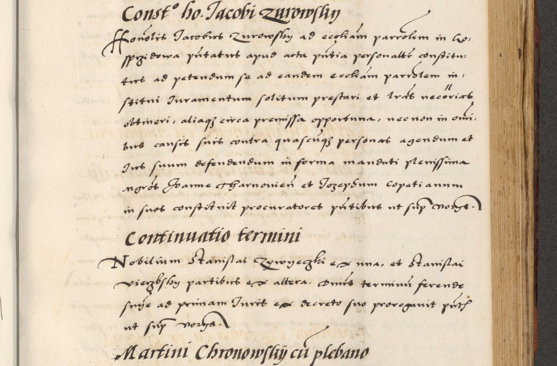 Zdjęcie nr 543 dla obiektu archiwalnego: [A]cta actorum causarum, sententiarum tam diffinitivarum quam interloquutoriarum, obligationum, constitutionum et contractuum coram reverendo patre domino Petro Porembski preposito Osvieczimensi, canonico et officiali generali Cracoviensi de anno Domini millesimo quingentesimo quinguagesimo primo, cuius indictio est nona, pontificatus sanctissimi in Christo patris et domini nostri domini Juliii divina providencia pape tercii, anno secundo, a die et mense infrascriptis feliciter continiantur