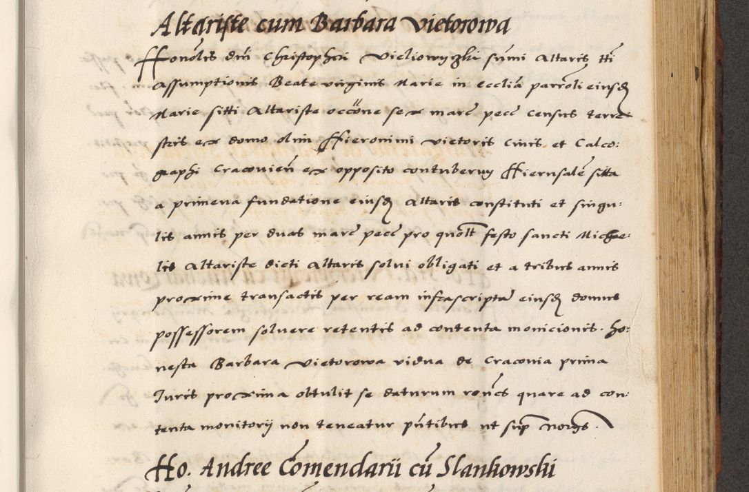 Zdjęcie nr 535 dla obiektu archiwalnego: [A]cta actorum causarum, sententiarum tam diffinitivarum quam interloquutoriarum, obligationum, constitutionum et contractuum coram reverendo patre domino Petro Porembski preposito Osvieczimensi, canonico et officiali generali Cracoviensi de anno Domini millesimo quingentesimo quinguagesimo primo, cuius indictio est nona, pontificatus sanctissimi in Christo patris et domini nostri domini Juliii divina providencia pape tercii, anno secundo, a die et mense infrascriptis feliciter continiantur