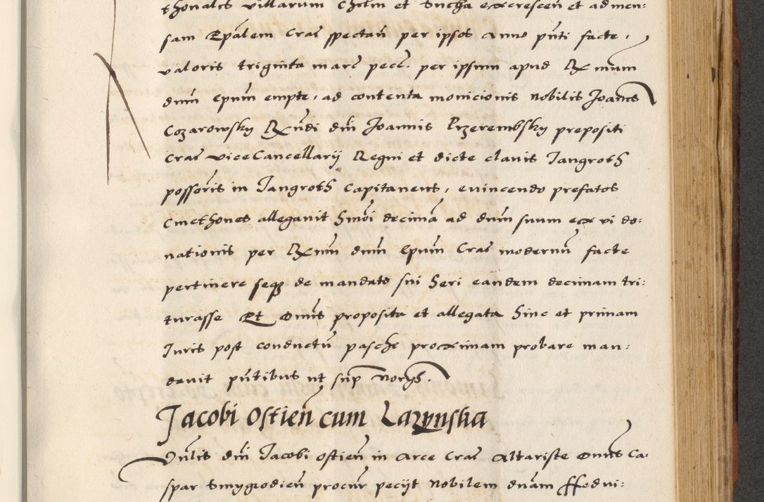 Zdjęcie nr 531 dla obiektu archiwalnego: [A]cta actorum causarum, sententiarum tam diffinitivarum quam interloquutoriarum, obligationum, constitutionum et contractuum coram reverendo patre domino Petro Porembski preposito Osvieczimensi, canonico et officiali generali Cracoviensi de anno Domini millesimo quingentesimo quinguagesimo primo, cuius indictio est nona, pontificatus sanctissimi in Christo patris et domini nostri domini Juliii divina providencia pape tercii, anno secundo, a die et mense infrascriptis feliciter continiantur