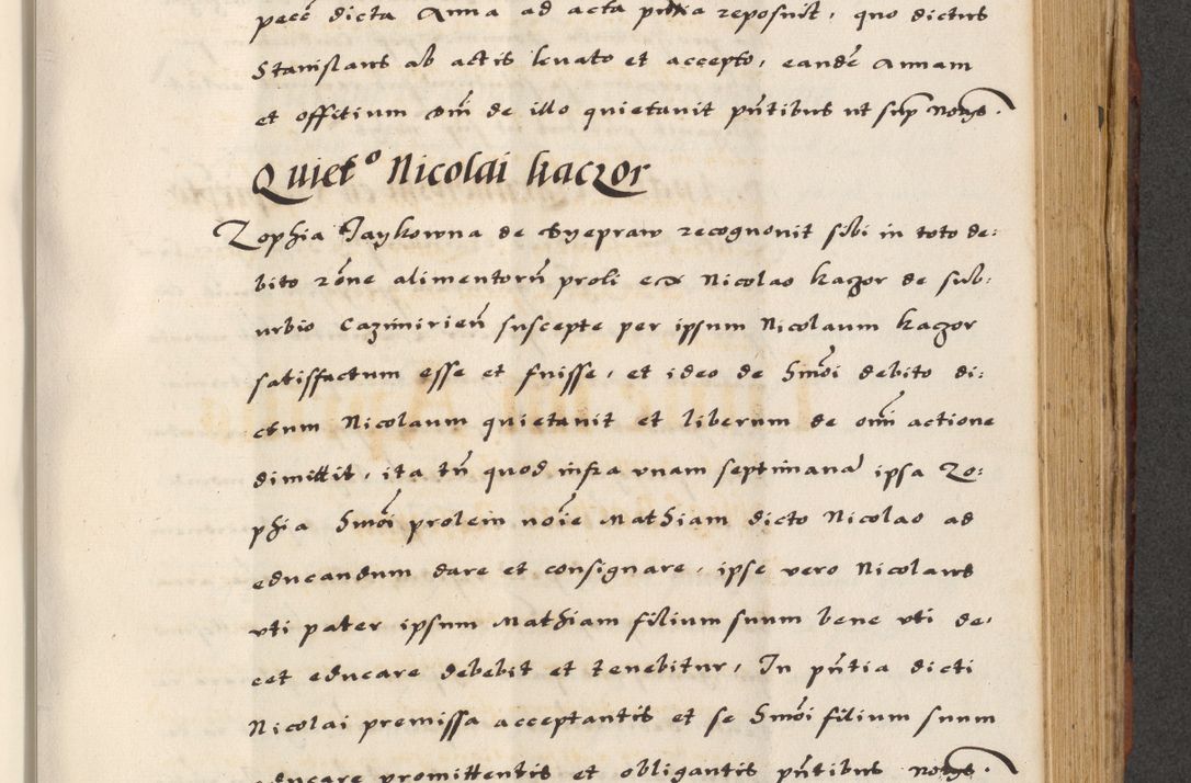 Zdjęcie nr 511 dla obiektu archiwalnego: [A]cta actorum causarum, sententiarum tam diffinitivarum quam interloquutoriarum, obligationum, constitutionum et contractuum coram reverendo patre domino Petro Porembski preposito Osvieczimensi, canonico et officiali generali Cracoviensi de anno Domini millesimo quingentesimo quinguagesimo primo, cuius indictio est nona, pontificatus sanctissimi in Christo patris et domini nostri domini Juliii divina providencia pape tercii, anno secundo, a die et mense infrascriptis feliciter continiantur