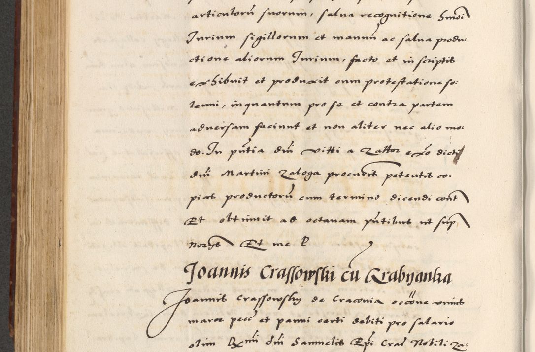 Zdjęcie nr 508 dla obiektu archiwalnego: [A]cta actorum causarum, sententiarum tam diffinitivarum quam interloquutoriarum, obligationum, constitutionum et contractuum coram reverendo patre domino Petro Porembski preposito Osvieczimensi, canonico et officiali generali Cracoviensi de anno Domini millesimo quingentesimo quinguagesimo primo, cuius indictio est nona, pontificatus sanctissimi in Christo patris et domini nostri domini Juliii divina providencia pape tercii, anno secundo, a die et mense infrascriptis feliciter continiantur