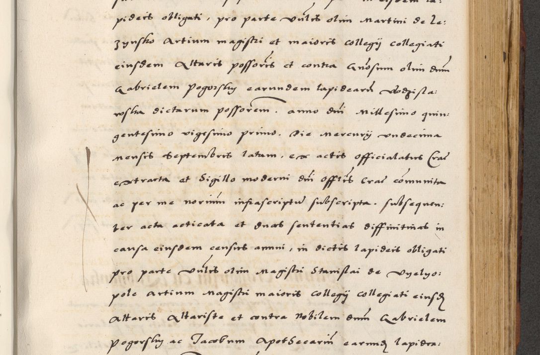 Zdjęcie nr 507 dla obiektu archiwalnego: [A]cta actorum causarum, sententiarum tam diffinitivarum quam interloquutoriarum, obligationum, constitutionum et contractuum coram reverendo patre domino Petro Porembski preposito Osvieczimensi, canonico et officiali generali Cracoviensi de anno Domini millesimo quingentesimo quinguagesimo primo, cuius indictio est nona, pontificatus sanctissimi in Christo patris et domini nostri domini Juliii divina providencia pape tercii, anno secundo, a die et mense infrascriptis feliciter continiantur