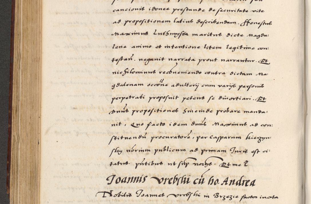 Zdjęcie nr 500 dla obiektu archiwalnego: [A]cta actorum causarum, sententiarum tam diffinitivarum quam interloquutoriarum, obligationum, constitutionum et contractuum coram reverendo patre domino Petro Porembski preposito Osvieczimensi, canonico et officiali generali Cracoviensi de anno Domini millesimo quingentesimo quinguagesimo primo, cuius indictio est nona, pontificatus sanctissimi in Christo patris et domini nostri domini Juliii divina providencia pape tercii, anno secundo, a die et mense infrascriptis feliciter continiantur