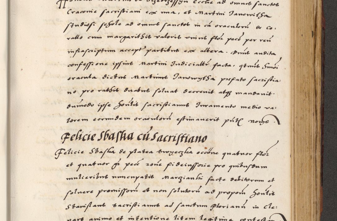 Zdjęcie nr 485 dla obiektu archiwalnego: [A]cta actorum causarum, sententiarum tam diffinitivarum quam interloquutoriarum, obligationum, constitutionum et contractuum coram reverendo patre domino Petro Porembski preposito Osvieczimensi, canonico et officiali generali Cracoviensi de anno Domini millesimo quingentesimo quinguagesimo primo, cuius indictio est nona, pontificatus sanctissimi in Christo patris et domini nostri domini Juliii divina providencia pape tercii, anno secundo, a die et mense infrascriptis feliciter continiantur