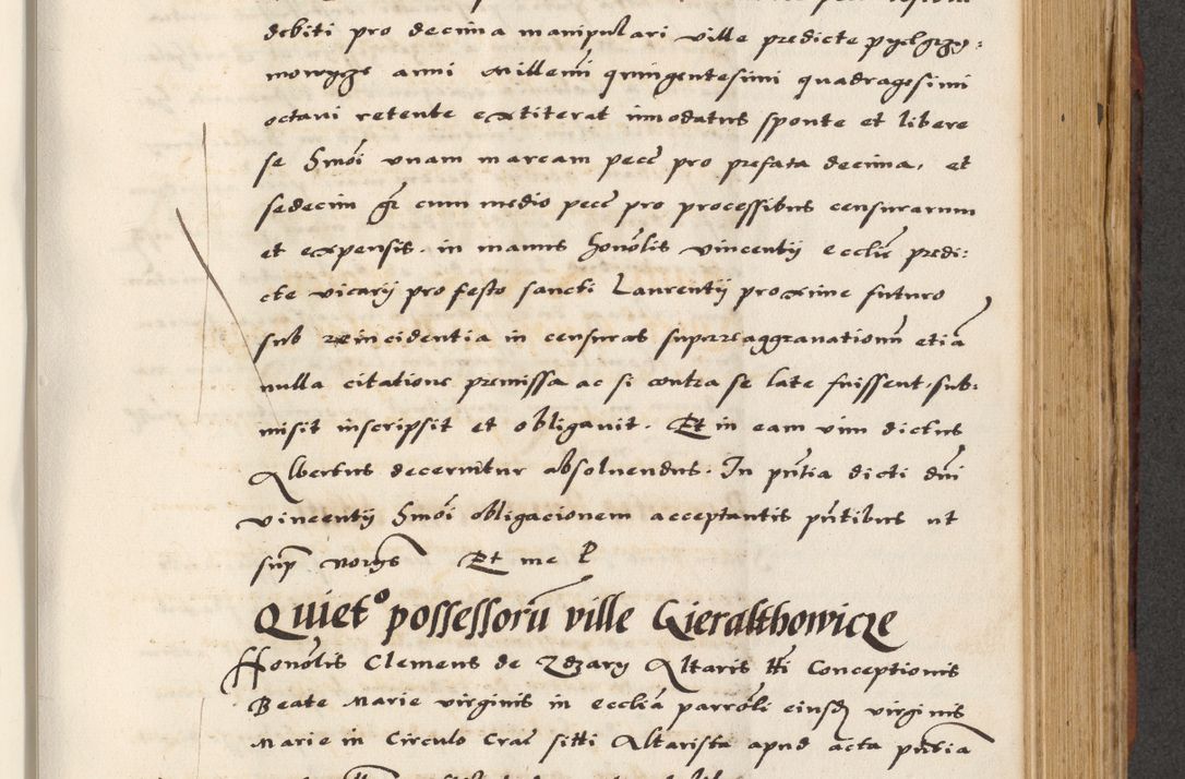 Zdjęcie nr 479 dla obiektu archiwalnego: [A]cta actorum causarum, sententiarum tam diffinitivarum quam interloquutoriarum, obligationum, constitutionum et contractuum coram reverendo patre domino Petro Porembski preposito Osvieczimensi, canonico et officiali generali Cracoviensi de anno Domini millesimo quingentesimo quinguagesimo primo, cuius indictio est nona, pontificatus sanctissimi in Christo patris et domini nostri domini Juliii divina providencia pape tercii, anno secundo, a die et mense infrascriptis feliciter continiantur