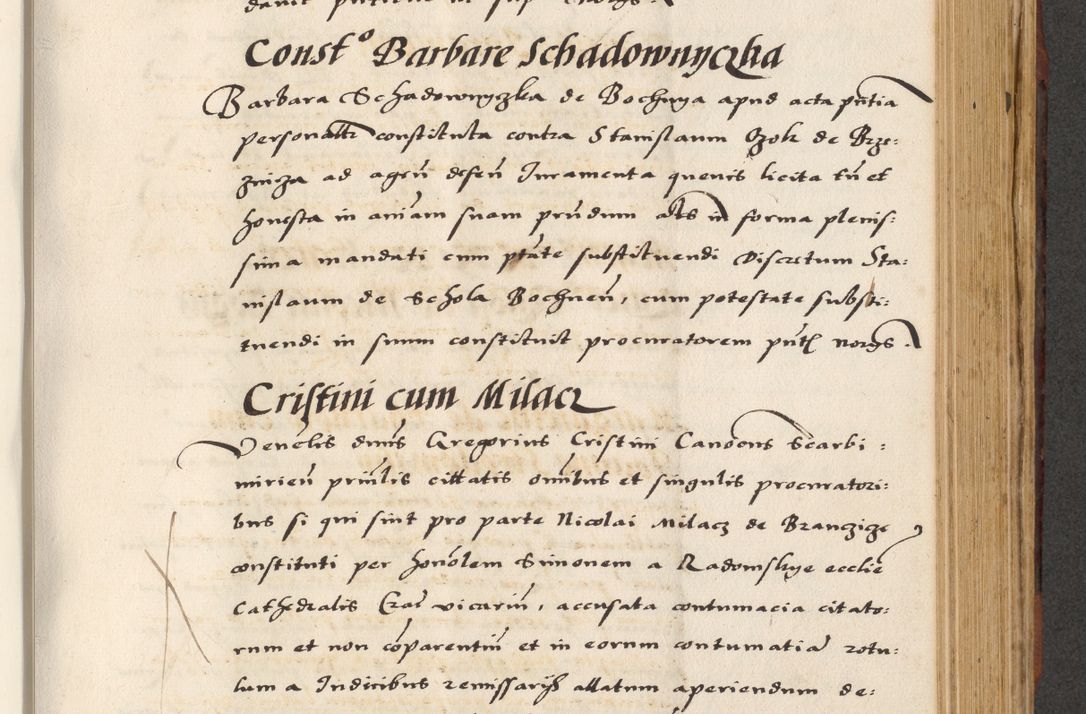 Zdjęcie nr 477 dla obiektu archiwalnego: [A]cta actorum causarum, sententiarum tam diffinitivarum quam interloquutoriarum, obligationum, constitutionum et contractuum coram reverendo patre domino Petro Porembski preposito Osvieczimensi, canonico et officiali generali Cracoviensi de anno Domini millesimo quingentesimo quinguagesimo primo, cuius indictio est nona, pontificatus sanctissimi in Christo patris et domini nostri domini Juliii divina providencia pape tercii, anno secundo, a die et mense infrascriptis feliciter continiantur