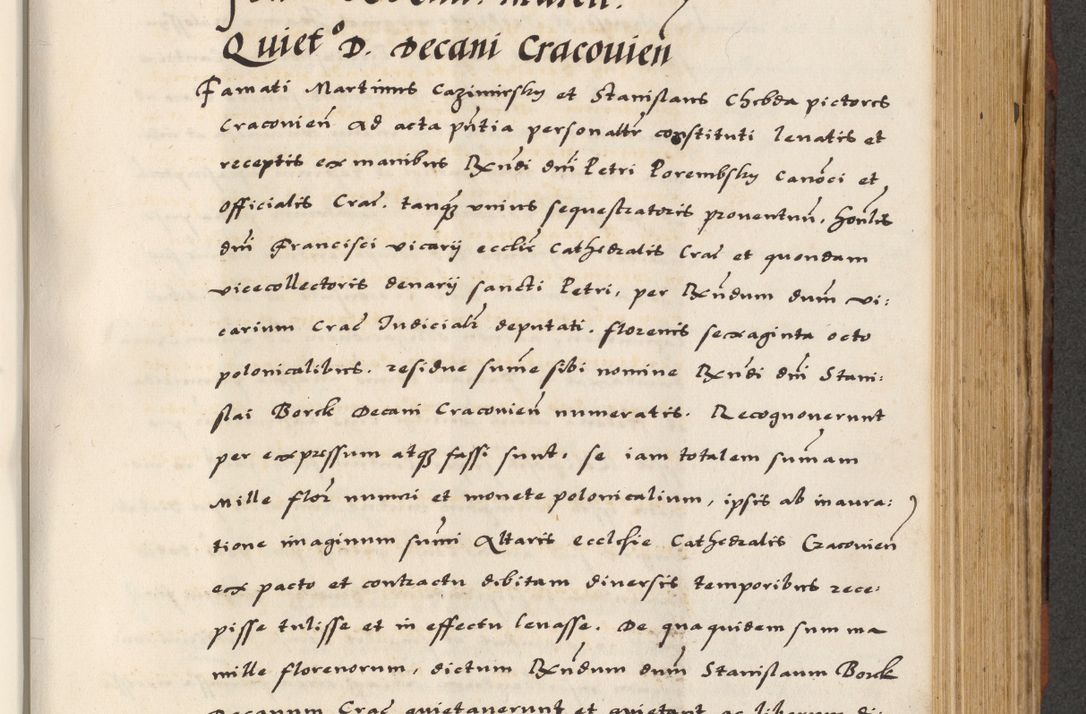 Zdjęcie nr 459 dla obiektu archiwalnego: [A]cta actorum causarum, sententiarum tam diffinitivarum quam interloquutoriarum, obligationum, constitutionum et contractuum coram reverendo patre domino Petro Porembski preposito Osvieczimensi, canonico et officiali generali Cracoviensi de anno Domini millesimo quingentesimo quinguagesimo primo, cuius indictio est nona, pontificatus sanctissimi in Christo patris et domini nostri domini Juliii divina providencia pape tercii, anno secundo, a die et mense infrascriptis feliciter continiantur