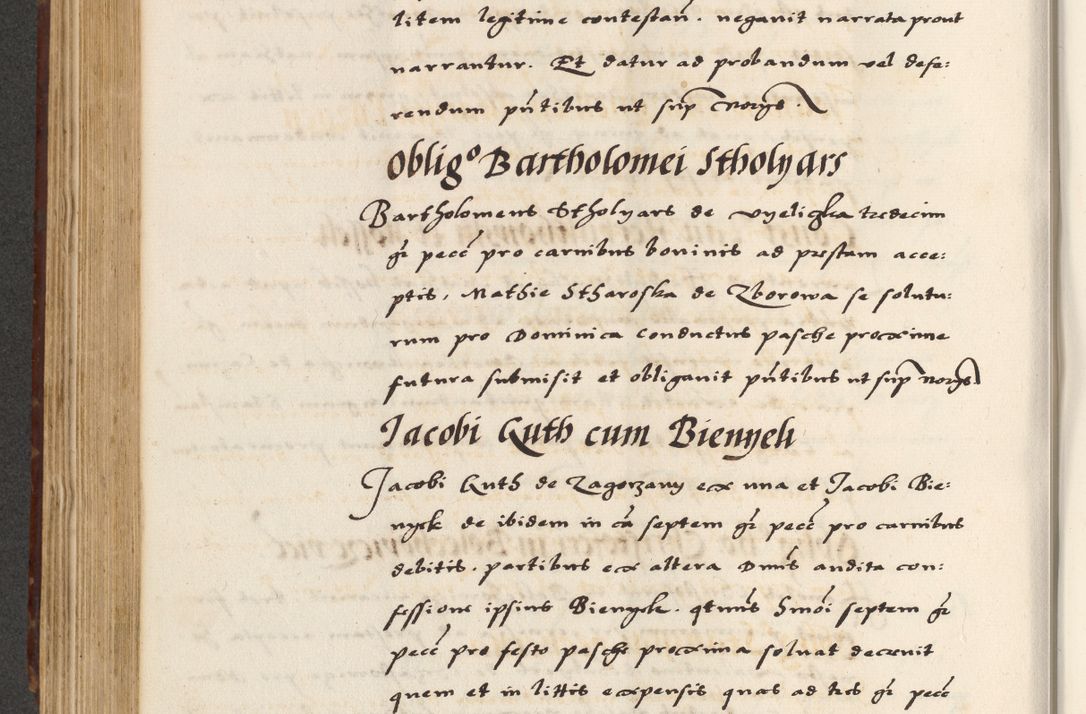 Zdjęcie nr 454 dla obiektu archiwalnego: [A]cta actorum causarum, sententiarum tam diffinitivarum quam interloquutoriarum, obligationum, constitutionum et contractuum coram reverendo patre domino Petro Porembski preposito Osvieczimensi, canonico et officiali generali Cracoviensi de anno Domini millesimo quingentesimo quinguagesimo primo, cuius indictio est nona, pontificatus sanctissimi in Christo patris et domini nostri domini Juliii divina providencia pape tercii, anno secundo, a die et mense infrascriptis feliciter continiantur