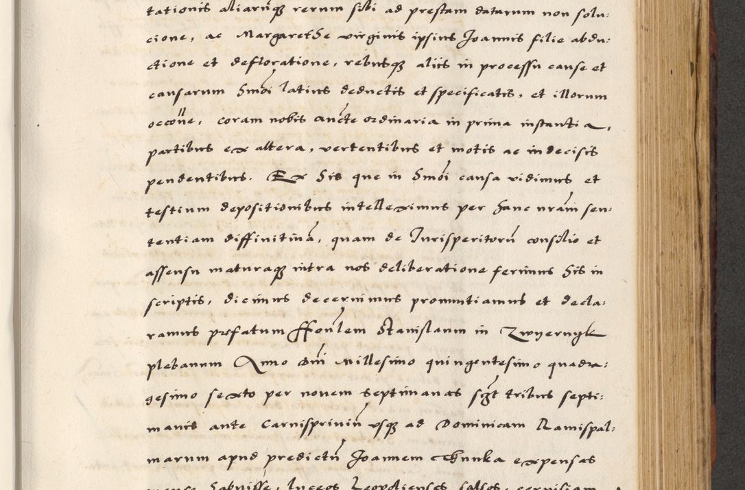 Zdjęcie nr 435 dla obiektu archiwalnego: [A]cta actorum causarum, sententiarum tam diffinitivarum quam interloquutoriarum, obligationum, constitutionum et contractuum coram reverendo patre domino Petro Porembski preposito Osvieczimensi, canonico et officiali generali Cracoviensi de anno Domini millesimo quingentesimo quinguagesimo primo, cuius indictio est nona, pontificatus sanctissimi in Christo patris et domini nostri domini Juliii divina providencia pape tercii, anno secundo, a die et mense infrascriptis feliciter continiantur