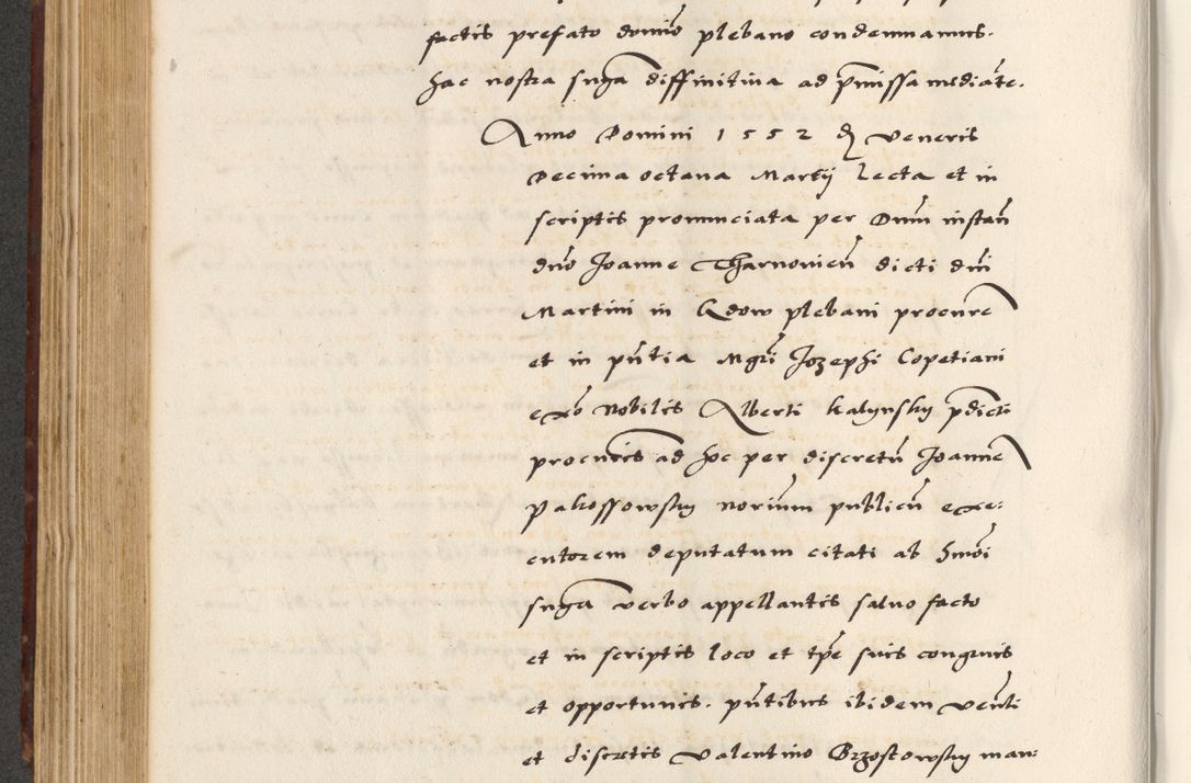 Zdjęcie nr 434 dla obiektu archiwalnego: [A]cta actorum causarum, sententiarum tam diffinitivarum quam interloquutoriarum, obligationum, constitutionum et contractuum coram reverendo patre domino Petro Porembski preposito Osvieczimensi, canonico et officiali generali Cracoviensi de anno Domini millesimo quingentesimo quinguagesimo primo, cuius indictio est nona, pontificatus sanctissimi in Christo patris et domini nostri domini Juliii divina providencia pape tercii, anno secundo, a die et mense infrascriptis feliciter continiantur