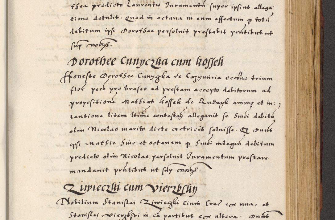 Zdjęcie nr 419 dla obiektu archiwalnego: [A]cta actorum causarum, sententiarum tam diffinitivarum quam interloquutoriarum, obligationum, constitutionum et contractuum coram reverendo patre domino Petro Porembski preposito Osvieczimensi, canonico et officiali generali Cracoviensi de anno Domini millesimo quingentesimo quinguagesimo primo, cuius indictio est nona, pontificatus sanctissimi in Christo patris et domini nostri domini Juliii divina providencia pape tercii, anno secundo, a die et mense infrascriptis feliciter continiantur