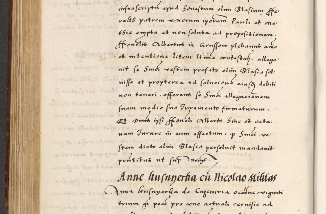 Zdjęcie nr 418 dla obiektu archiwalnego: [A]cta actorum causarum, sententiarum tam diffinitivarum quam interloquutoriarum, obligationum, constitutionum et contractuum coram reverendo patre domino Petro Porembski preposito Osvieczimensi, canonico et officiali generali Cracoviensi de anno Domini millesimo quingentesimo quinguagesimo primo, cuius indictio est nona, pontificatus sanctissimi in Christo patris et domini nostri domini Juliii divina providencia pape tercii, anno secundo, a die et mense infrascriptis feliciter continiantur