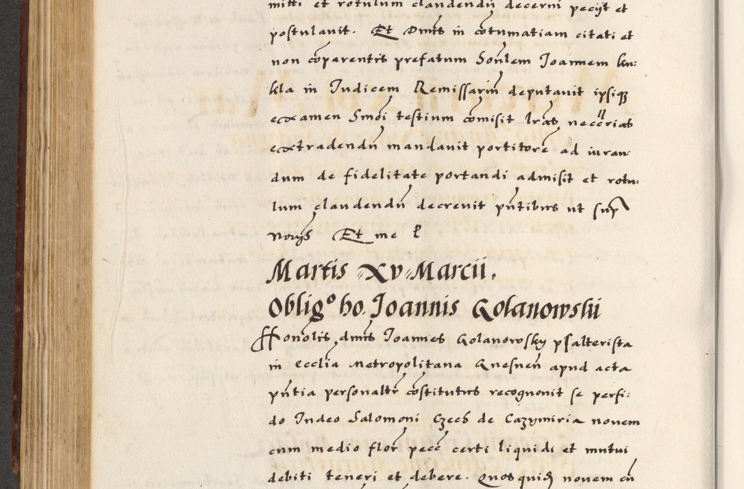 Zdjęcie nr 414 dla obiektu archiwalnego: [A]cta actorum causarum, sententiarum tam diffinitivarum quam interloquutoriarum, obligationum, constitutionum et contractuum coram reverendo patre domino Petro Porembski preposito Osvieczimensi, canonico et officiali generali Cracoviensi de anno Domini millesimo quingentesimo quinguagesimo primo, cuius indictio est nona, pontificatus sanctissimi in Christo patris et domini nostri domini Juliii divina providencia pape tercii, anno secundo, a die et mense infrascriptis feliciter continiantur