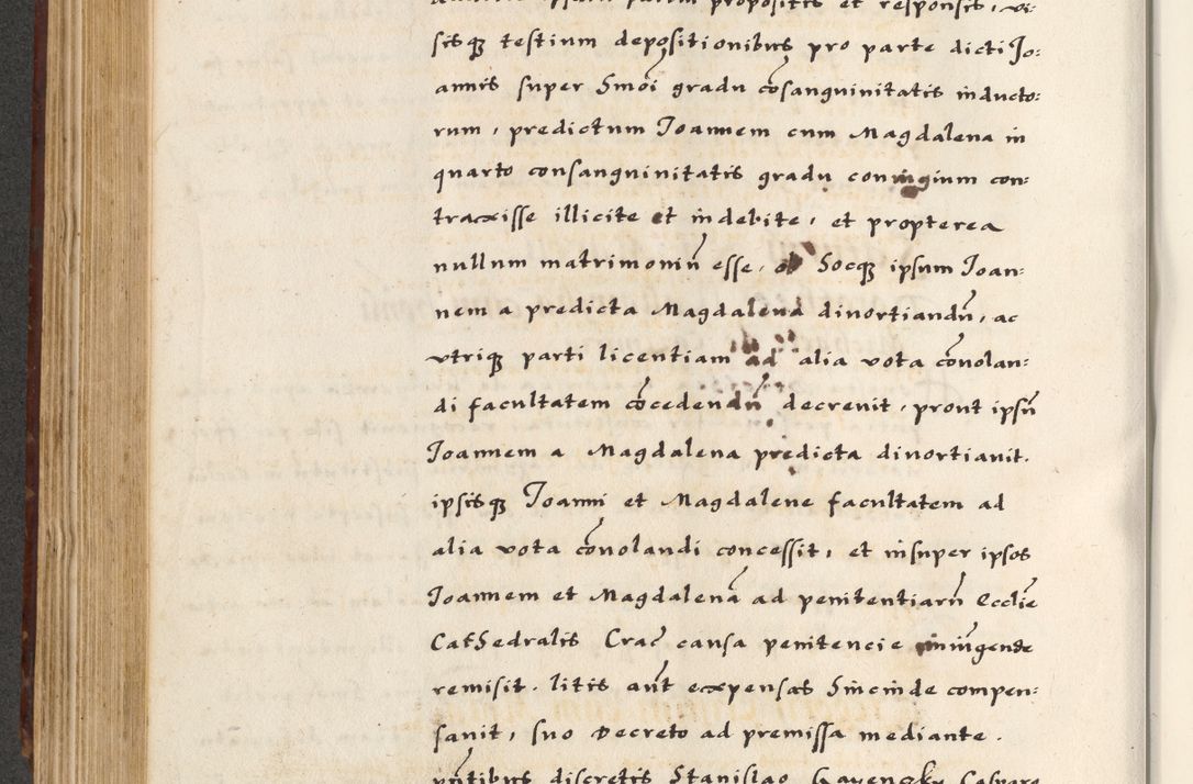 Zdjęcie nr 412 dla obiektu archiwalnego: [A]cta actorum causarum, sententiarum tam diffinitivarum quam interloquutoriarum, obligationum, constitutionum et contractuum coram reverendo patre domino Petro Porembski preposito Osvieczimensi, canonico et officiali generali Cracoviensi de anno Domini millesimo quingentesimo quinguagesimo primo, cuius indictio est nona, pontificatus sanctissimi in Christo patris et domini nostri domini Juliii divina providencia pape tercii, anno secundo, a die et mense infrascriptis feliciter continiantur