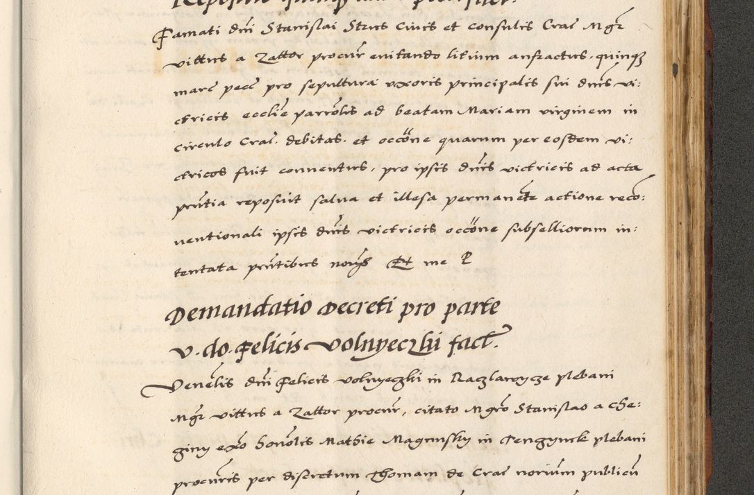 Zdjęcie nr 791 dla obiektu archiwalnego: [A]cta actorum causarum, sententiarum tam diffinitivarum quam interloquutoriarum, obligationum, constitutionum et contractuum coram reverendo patre domino Petro Porembski preposito Osvieczimensi, canonico et officiali generali Cracoviensi de anno Domini millesimo quingentesimo quinguagesimo primo, cuius indictio est nona, pontificatus sanctissimi in Christo patris et domini nostri domini Juliii divina providencia pape tercii, anno secundo, a die et mense infrascriptis feliciter continiantur