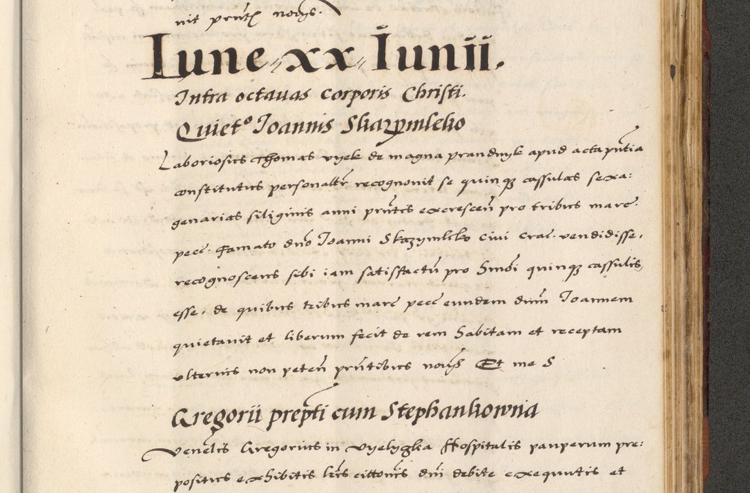 Zdjęcie nr 789 dla obiektu archiwalnego: [A]cta actorum causarum, sententiarum tam diffinitivarum quam interloquutoriarum, obligationum, constitutionum et contractuum coram reverendo patre domino Petro Porembski preposito Osvieczimensi, canonico et officiali generali Cracoviensi de anno Domini millesimo quingentesimo quinguagesimo primo, cuius indictio est nona, pontificatus sanctissimi in Christo patris et domini nostri domini Juliii divina providencia pape tercii, anno secundo, a die et mense infrascriptis feliciter continiantur