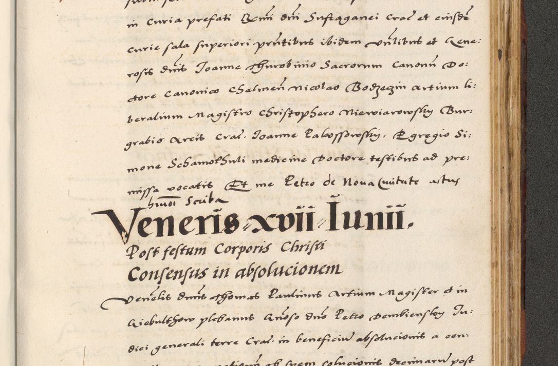 Zdjęcie nr 781 dla obiektu archiwalnego: [A]cta actorum causarum, sententiarum tam diffinitivarum quam interloquutoriarum, obligationum, constitutionum et contractuum coram reverendo patre domino Petro Porembski preposito Osvieczimensi, canonico et officiali generali Cracoviensi de anno Domini millesimo quingentesimo quinguagesimo primo, cuius indictio est nona, pontificatus sanctissimi in Christo patris et domini nostri domini Juliii divina providencia pape tercii, anno secundo, a die et mense infrascriptis feliciter continiantur
