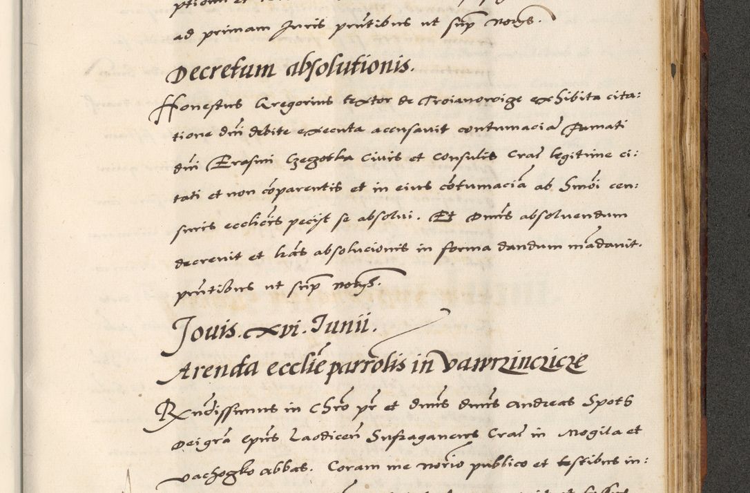 Zdjęcie nr 779 dla obiektu archiwalnego: [A]cta actorum causarum, sententiarum tam diffinitivarum quam interloquutoriarum, obligationum, constitutionum et contractuum coram reverendo patre domino Petro Porembski preposito Osvieczimensi, canonico et officiali generali Cracoviensi de anno Domini millesimo quingentesimo quinguagesimo primo, cuius indictio est nona, pontificatus sanctissimi in Christo patris et domini nostri domini Juliii divina providencia pape tercii, anno secundo, a die et mense infrascriptis feliciter continiantur
