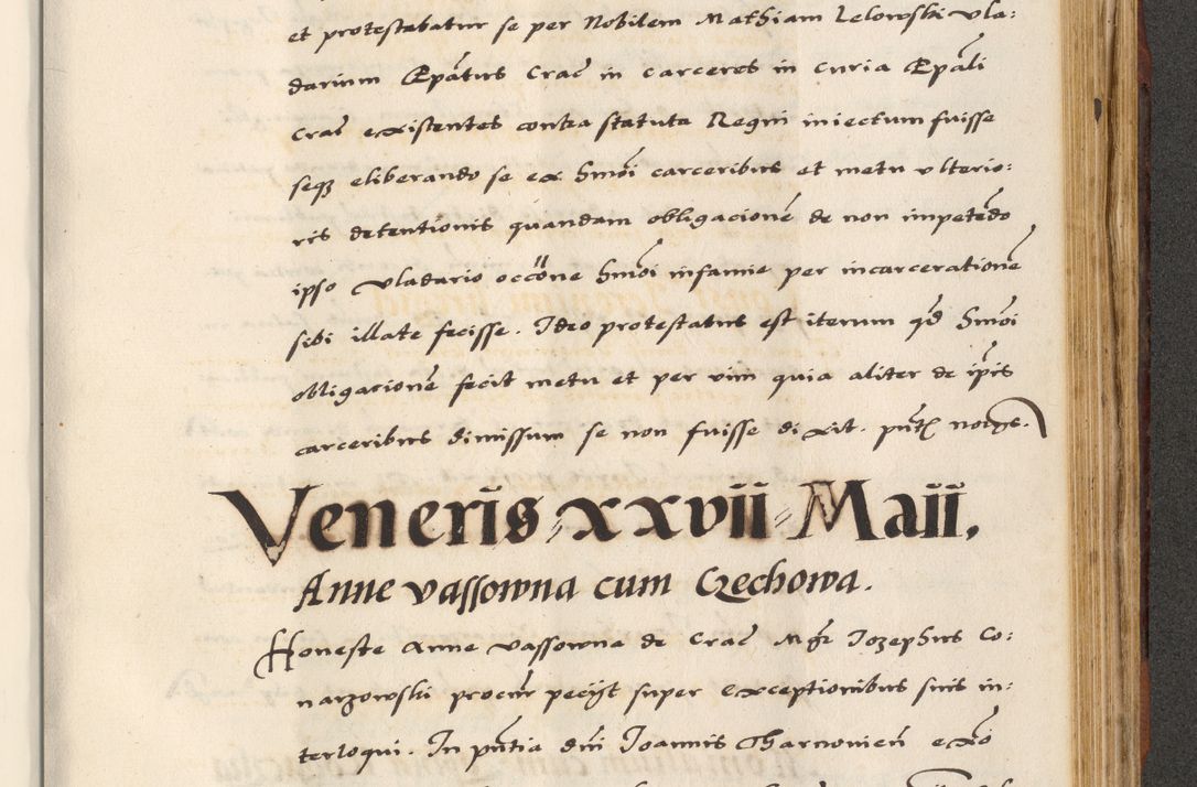 Zdjęcie nr 713 dla obiektu archiwalnego: [A]cta actorum causarum, sententiarum tam diffinitivarum quam interloquutoriarum, obligationum, constitutionum et contractuum coram reverendo patre domino Petro Porembski preposito Osvieczimensi, canonico et officiali generali Cracoviensi de anno Domini millesimo quingentesimo quinguagesimo primo, cuius indictio est nona, pontificatus sanctissimi in Christo patris et domini nostri domini Juliii divina providencia pape tercii, anno secundo, a die et mense infrascriptis feliciter continiantur