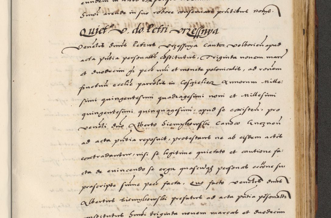 Zdjęcie nr 699 dla obiektu archiwalnego: [A]cta actorum causarum, sententiarum tam diffinitivarum quam interloquutoriarum, obligationum, constitutionum et contractuum coram reverendo patre domino Petro Porembski preposito Osvieczimensi, canonico et officiali generali Cracoviensi de anno Domini millesimo quingentesimo quinguagesimo primo, cuius indictio est nona, pontificatus sanctissimi in Christo patris et domini nostri domini Juliii divina providencia pape tercii, anno secundo, a die et mense infrascriptis feliciter continiantur