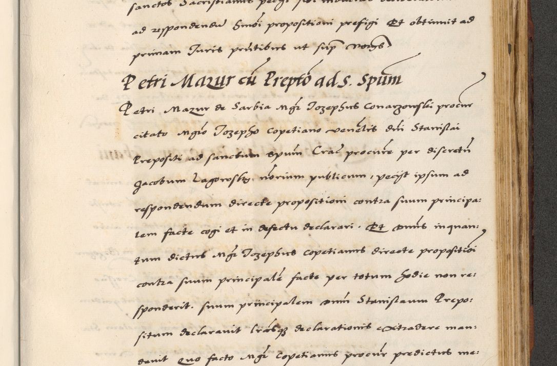 Zdjęcie nr 703 dla obiektu archiwalnego: [A]cta actorum causarum, sententiarum tam diffinitivarum quam interloquutoriarum, obligationum, constitutionum et contractuum coram reverendo patre domino Petro Porembski preposito Osvieczimensi, canonico et officiali generali Cracoviensi de anno Domini millesimo quingentesimo quinguagesimo primo, cuius indictio est nona, pontificatus sanctissimi in Christo patris et domini nostri domini Juliii divina providencia pape tercii, anno secundo, a die et mense infrascriptis feliciter continiantur
