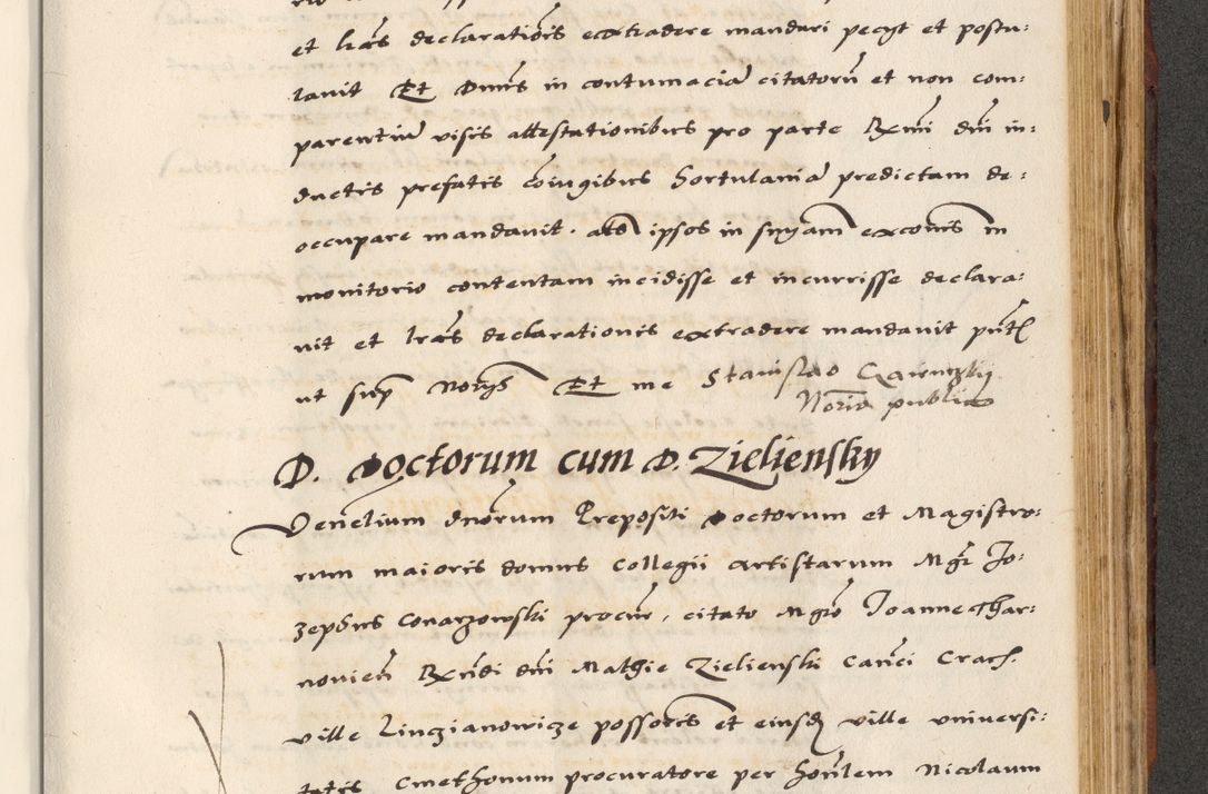 Zdjęcie nr 695 dla obiektu archiwalnego: [A]cta actorum causarum, sententiarum tam diffinitivarum quam interloquutoriarum, obligationum, constitutionum et contractuum coram reverendo patre domino Petro Porembski preposito Osvieczimensi, canonico et officiali generali Cracoviensi de anno Domini millesimo quingentesimo quinguagesimo primo, cuius indictio est nona, pontificatus sanctissimi in Christo patris et domini nostri domini Juliii divina providencia pape tercii, anno secundo, a die et mense infrascriptis feliciter continiantur