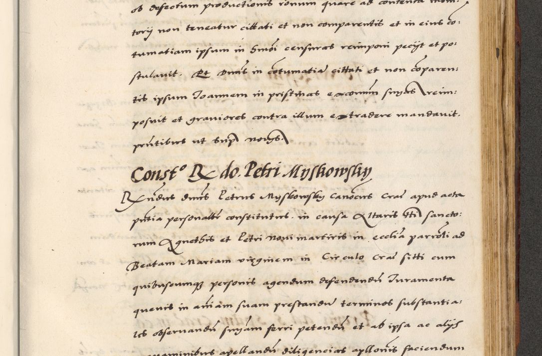 Zdjęcie nr 691 dla obiektu archiwalnego: [A]cta actorum causarum, sententiarum tam diffinitivarum quam interloquutoriarum, obligationum, constitutionum et contractuum coram reverendo patre domino Petro Porembski preposito Osvieczimensi, canonico et officiali generali Cracoviensi de anno Domini millesimo quingentesimo quinguagesimo primo, cuius indictio est nona, pontificatus sanctissimi in Christo patris et domini nostri domini Juliii divina providencia pape tercii, anno secundo, a die et mense infrascriptis feliciter continiantur