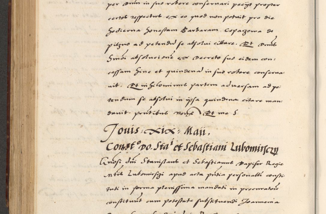 Zdjęcie nr 684 dla obiektu archiwalnego: [A]cta actorum causarum, sententiarum tam diffinitivarum quam interloquutoriarum, obligationum, constitutionum et contractuum coram reverendo patre domino Petro Porembski preposito Osvieczimensi, canonico et officiali generali Cracoviensi de anno Domini millesimo quingentesimo quinguagesimo primo, cuius indictio est nona, pontificatus sanctissimi in Christo patris et domini nostri domini Juliii divina providencia pape tercii, anno secundo, a die et mense infrascriptis feliciter continiantur