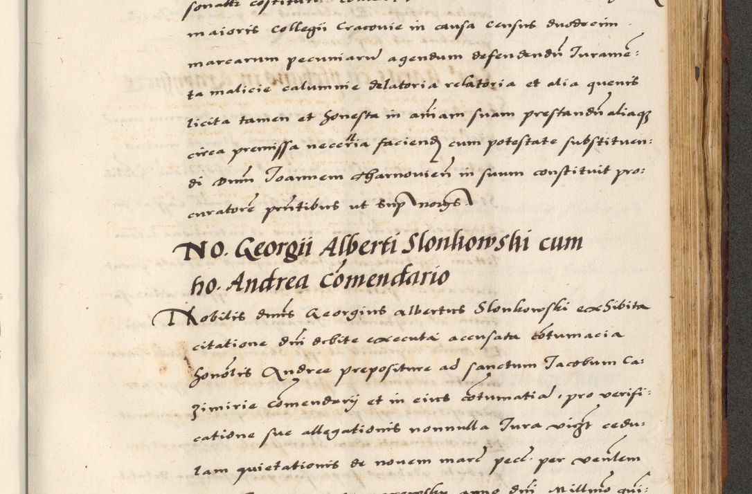 Zdjęcie nr 677 dla obiektu archiwalnego: [A]cta actorum causarum, sententiarum tam diffinitivarum quam interloquutoriarum, obligationum, constitutionum et contractuum coram reverendo patre domino Petro Porembski preposito Osvieczimensi, canonico et officiali generali Cracoviensi de anno Domini millesimo quingentesimo quinguagesimo primo, cuius indictio est nona, pontificatus sanctissimi in Christo patris et domini nostri domini Juliii divina providencia pape tercii, anno secundo, a die et mense infrascriptis feliciter continiantur