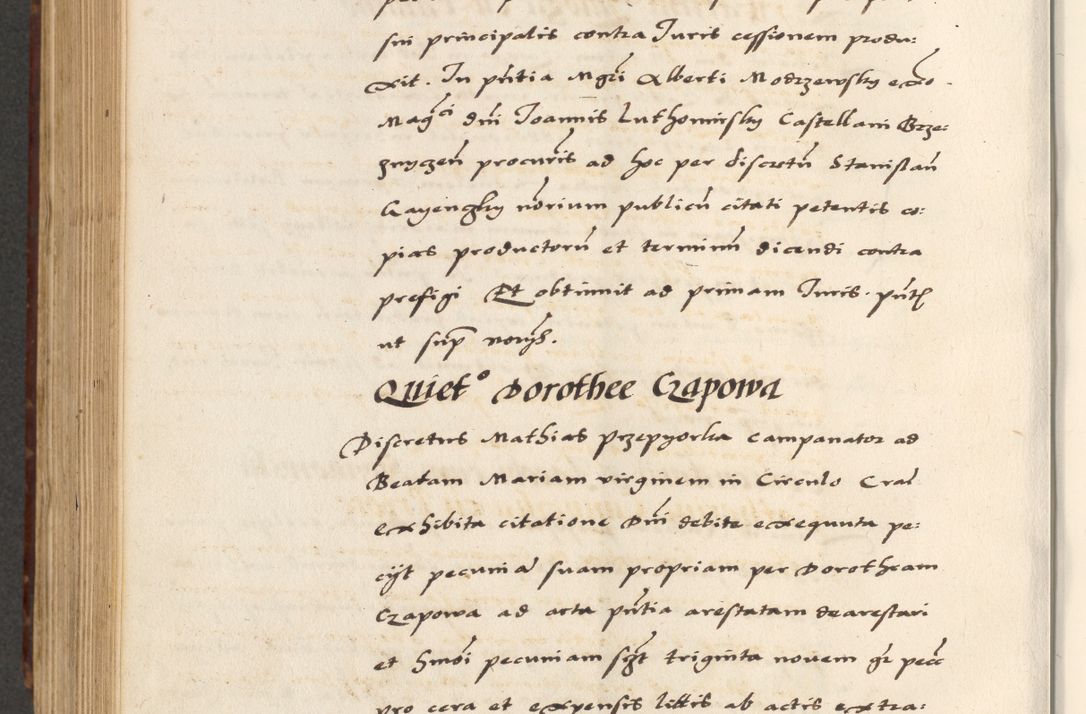 Zdjęcie nr 668 dla obiektu archiwalnego: [A]cta actorum causarum, sententiarum tam diffinitivarum quam interloquutoriarum, obligationum, constitutionum et contractuum coram reverendo patre domino Petro Porembski preposito Osvieczimensi, canonico et officiali generali Cracoviensi de anno Domini millesimo quingentesimo quinguagesimo primo, cuius indictio est nona, pontificatus sanctissimi in Christo patris et domini nostri domini Juliii divina providencia pape tercii, anno secundo, a die et mense infrascriptis feliciter continiantur
