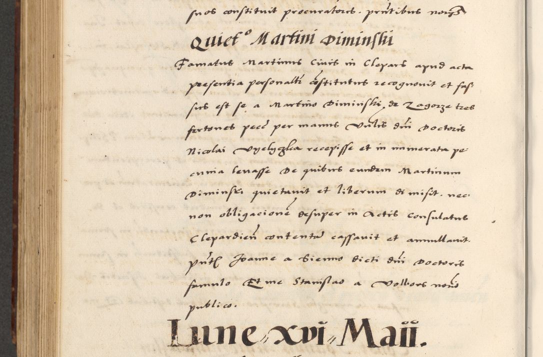 Zdjęcie nr 666 dla obiektu archiwalnego: [A]cta actorum causarum, sententiarum tam diffinitivarum quam interloquutoriarum, obligationum, constitutionum et contractuum coram reverendo patre domino Petro Porembski preposito Osvieczimensi, canonico et officiali generali Cracoviensi de anno Domini millesimo quingentesimo quinguagesimo primo, cuius indictio est nona, pontificatus sanctissimi in Christo patris et domini nostri domini Juliii divina providencia pape tercii, anno secundo, a die et mense infrascriptis feliciter continiantur
