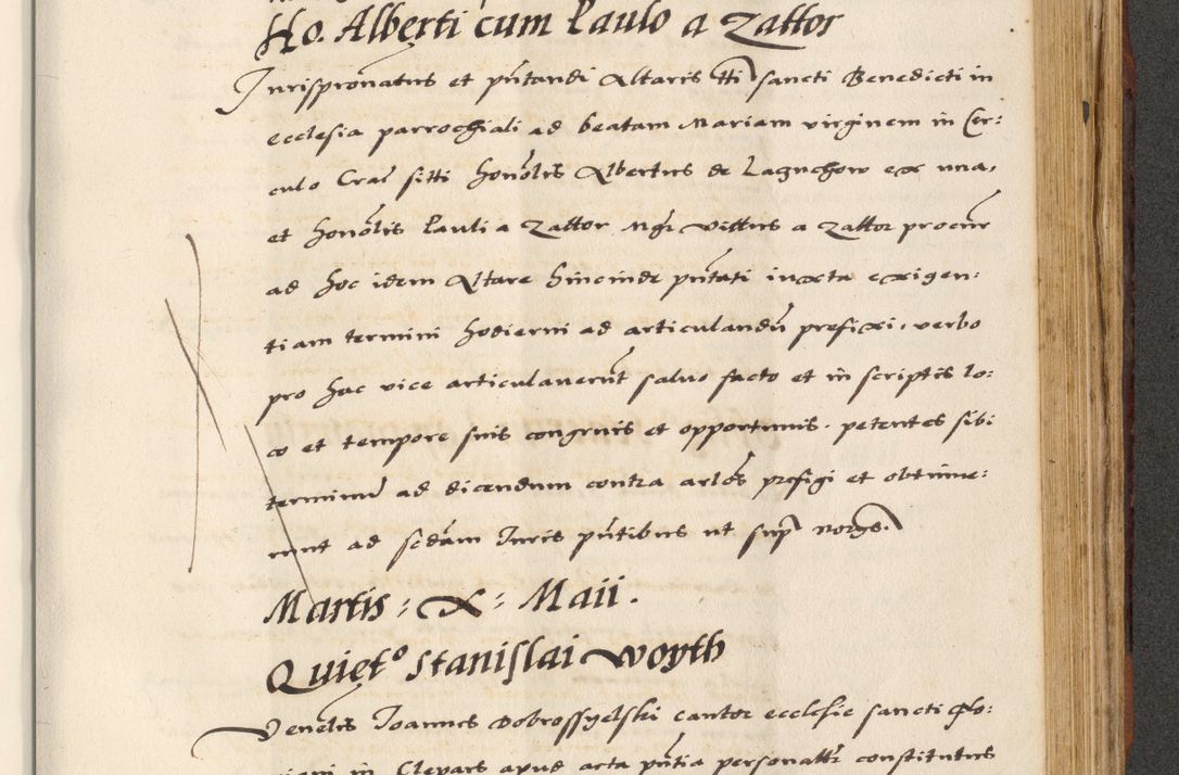 Zdjęcie nr 647 dla obiektu archiwalnego: [A]cta actorum causarum, sententiarum tam diffinitivarum quam interloquutoriarum, obligationum, constitutionum et contractuum coram reverendo patre domino Petro Porembski preposito Osvieczimensi, canonico et officiali generali Cracoviensi de anno Domini millesimo quingentesimo quinguagesimo primo, cuius indictio est nona, pontificatus sanctissimi in Christo patris et domini nostri domini Juliii divina providencia pape tercii, anno secundo, a die et mense infrascriptis feliciter continiantur