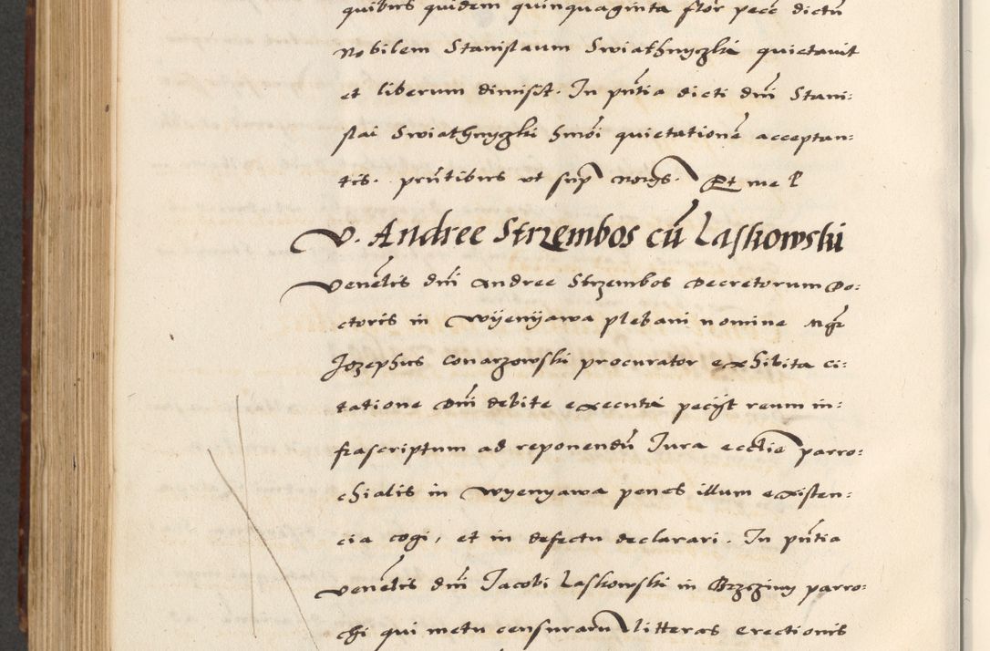 Zdjęcie nr 640 dla obiektu archiwalnego: [A]cta actorum causarum, sententiarum tam diffinitivarum quam interloquutoriarum, obligationum, constitutionum et contractuum coram reverendo patre domino Petro Porembski preposito Osvieczimensi, canonico et officiali generali Cracoviensi de anno Domini millesimo quingentesimo quinguagesimo primo, cuius indictio est nona, pontificatus sanctissimi in Christo patris et domini nostri domini Juliii divina providencia pape tercii, anno secundo, a die et mense infrascriptis feliciter continiantur