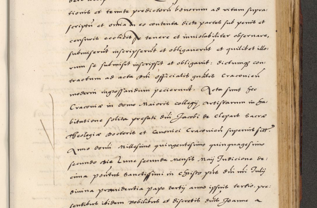 Zdjęcie nr 627 dla obiektu archiwalnego: [A]cta actorum causarum, sententiarum tam diffinitivarum quam interloquutoriarum, obligationum, constitutionum et contractuum coram reverendo patre domino Petro Porembski preposito Osvieczimensi, canonico et officiali generali Cracoviensi de anno Domini millesimo quingentesimo quinguagesimo primo, cuius indictio est nona, pontificatus sanctissimi in Christo patris et domini nostri domini Juliii divina providencia pape tercii, anno secundo, a die et mense infrascriptis feliciter continiantur