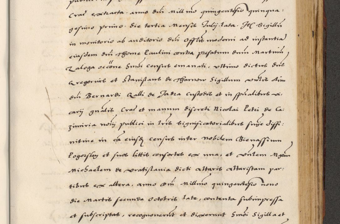 Zdjęcie nr 615 dla obiektu archiwalnego: [A]cta actorum causarum, sententiarum tam diffinitivarum quam interloquutoriarum, obligationum, constitutionum et contractuum coram reverendo patre domino Petro Porembski preposito Osvieczimensi, canonico et officiali generali Cracoviensi de anno Domini millesimo quingentesimo quinguagesimo primo, cuius indictio est nona, pontificatus sanctissimi in Christo patris et domini nostri domini Juliii divina providencia pape tercii, anno secundo, a die et mense infrascriptis feliciter continiantur