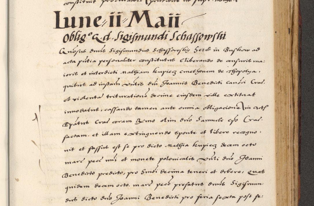 Zdjęcie nr 613 dla obiektu archiwalnego: [A]cta actorum causarum, sententiarum tam diffinitivarum quam interloquutoriarum, obligationum, constitutionum et contractuum coram reverendo patre domino Petro Porembski preposito Osvieczimensi, canonico et officiali generali Cracoviensi de anno Domini millesimo quingentesimo quinguagesimo primo, cuius indictio est nona, pontificatus sanctissimi in Christo patris et domini nostri domini Juliii divina providencia pape tercii, anno secundo, a die et mense infrascriptis feliciter continiantur
