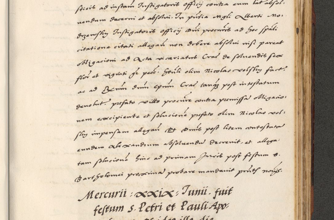 Zdjęcie nr 809 dla obiektu archiwalnego: [A]cta actorum causarum, sententiarum tam diffinitivarum quam interloquutoriarum, obligationum, constitutionum et contractuum coram reverendo patre domino Petro Porembski preposito Osvieczimensi, canonico et officiali generali Cracoviensi de anno Domini millesimo quingentesimo quinguagesimo primo, cuius indictio est nona, pontificatus sanctissimi in Christo patris et domini nostri domini Juliii divina providencia pape tercii, anno secundo, a die et mense infrascriptis feliciter continiantur