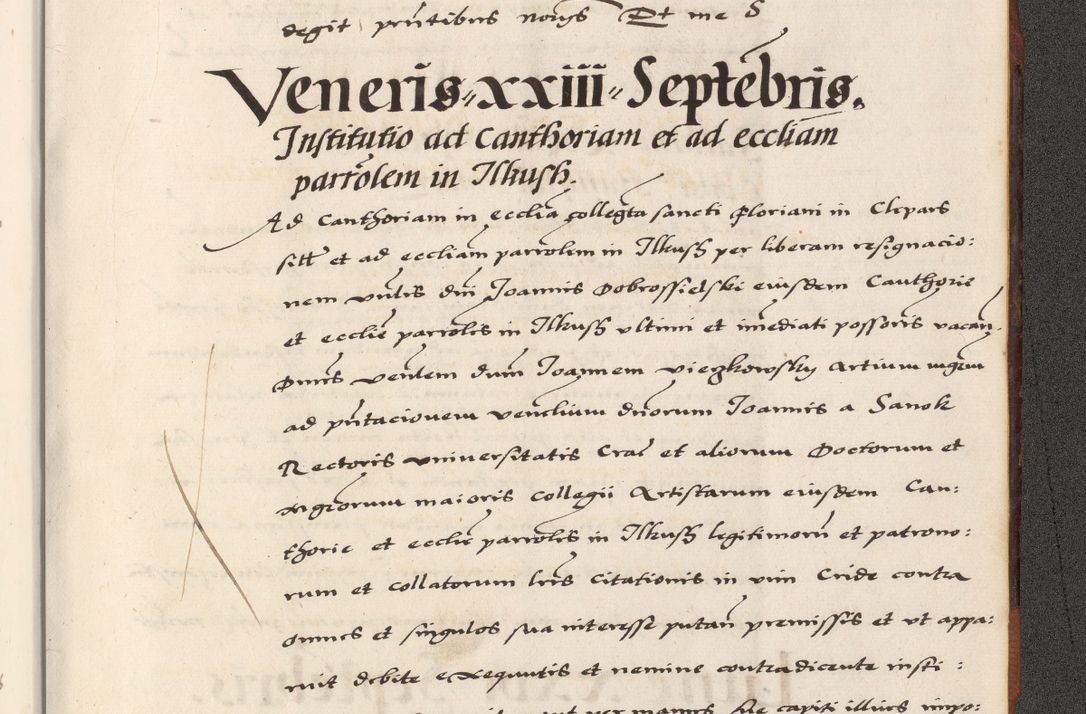 Zdjęcie nr 959 dla obiektu archiwalnego: [A]cta actorum causarum, sententiarum tam diffinitivarum quam interloquutoriarum, obligationum, constitutionum et contractuum coram reverendo patre domino Petro Porembski preposito Osvieczimensi, canonico et officiali generali Cracoviensi de anno Domini millesimo quingentesimo quinguagesimo primo, cuius indictio est nona, pontificatus sanctissimi in Christo patris et domini nostri domini Juliii divina providencia pape tercii, anno secundo, a die et mense infrascriptis feliciter continiantur