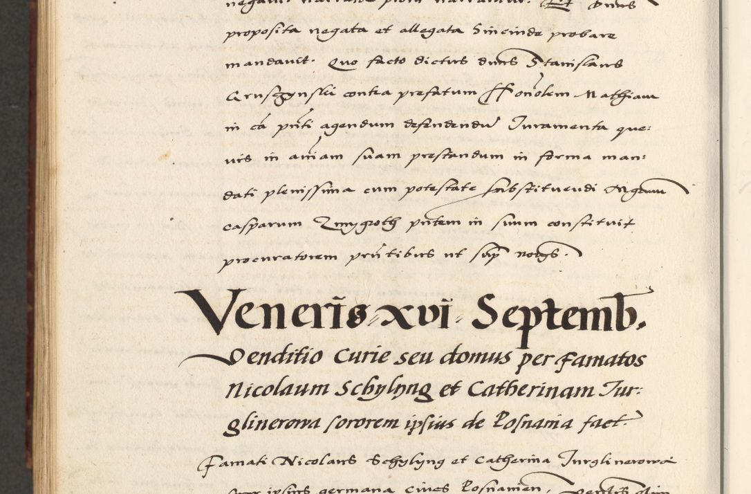 Zdjęcie nr 946 dla obiektu archiwalnego: [A]cta actorum causarum, sententiarum tam diffinitivarum quam interloquutoriarum, obligationum, constitutionum et contractuum coram reverendo patre domino Petro Porembski preposito Osvieczimensi, canonico et officiali generali Cracoviensi de anno Domini millesimo quingentesimo quinguagesimo primo, cuius indictio est nona, pontificatus sanctissimi in Christo patris et domini nostri domini Juliii divina providencia pape tercii, anno secundo, a die et mense infrascriptis feliciter continiantur