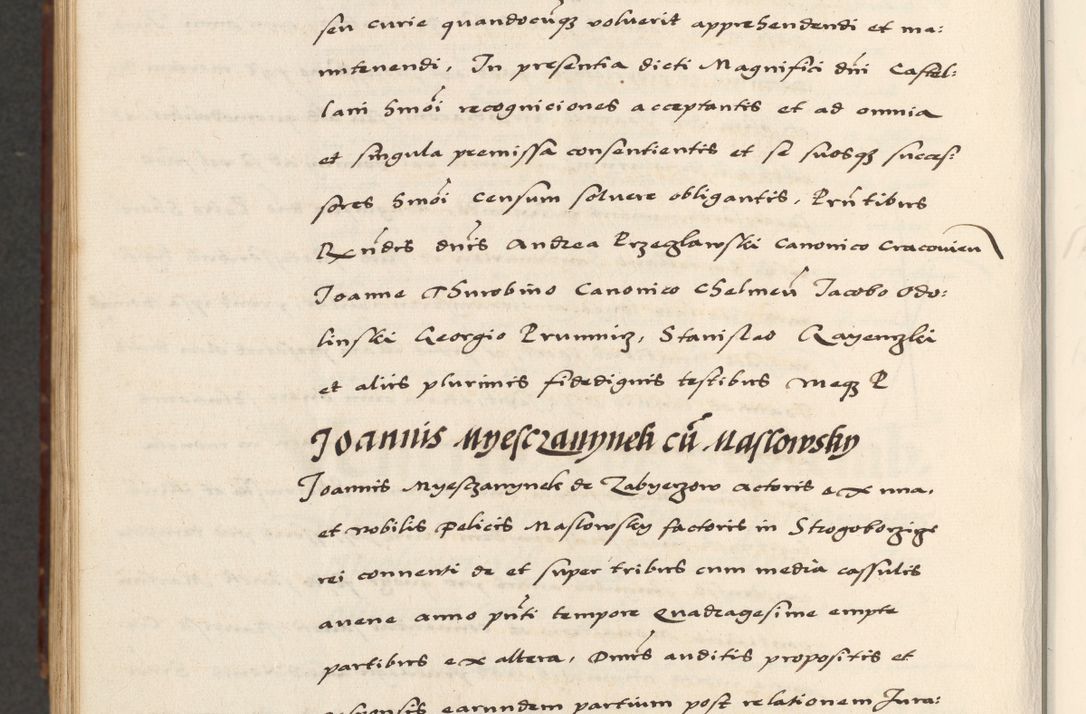 Zdjęcie nr 948 dla obiektu archiwalnego: [A]cta actorum causarum, sententiarum tam diffinitivarum quam interloquutoriarum, obligationum, constitutionum et contractuum coram reverendo patre domino Petro Porembski preposito Osvieczimensi, canonico et officiali generali Cracoviensi de anno Domini millesimo quingentesimo quinguagesimo primo, cuius indictio est nona, pontificatus sanctissimi in Christo patris et domini nostri domini Juliii divina providencia pape tercii, anno secundo, a die et mense infrascriptis feliciter continiantur