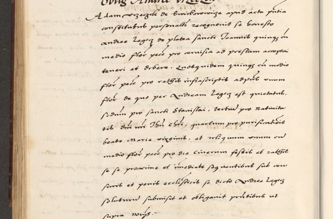 Zdjęcie nr 922 dla obiektu archiwalnego: [A]cta actorum causarum, sententiarum tam diffinitivarum quam interloquutoriarum, obligationum, constitutionum et contractuum coram reverendo patre domino Petro Porembski preposito Osvieczimensi, canonico et officiali generali Cracoviensi de anno Domini millesimo quingentesimo quinguagesimo primo, cuius indictio est nona, pontificatus sanctissimi in Christo patris et domini nostri domini Juliii divina providencia pape tercii, anno secundo, a die et mense infrascriptis feliciter continiantur