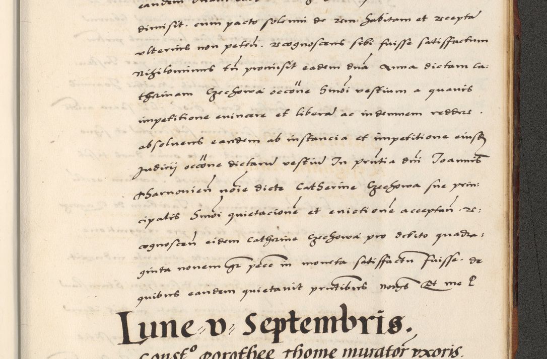 Zdjęcie nr 917 dla obiektu archiwalnego: [A]cta actorum causarum, sententiarum tam diffinitivarum quam interloquutoriarum, obligationum, constitutionum et contractuum coram reverendo patre domino Petro Porembski preposito Osvieczimensi, canonico et officiali generali Cracoviensi de anno Domini millesimo quingentesimo quinguagesimo primo, cuius indictio est nona, pontificatus sanctissimi in Christo patris et domini nostri domini Juliii divina providencia pape tercii, anno secundo, a die et mense infrascriptis feliciter continiantur