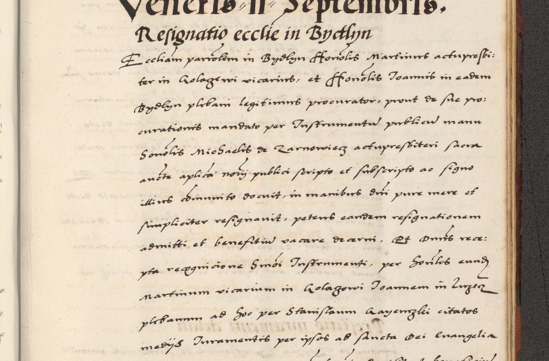 Zdjęcie nr 909 dla obiektu archiwalnego: [A]cta actorum causarum, sententiarum tam diffinitivarum quam interloquutoriarum, obligationum, constitutionum et contractuum coram reverendo patre domino Petro Porembski preposito Osvieczimensi, canonico et officiali generali Cracoviensi de anno Domini millesimo quingentesimo quinguagesimo primo, cuius indictio est nona, pontificatus sanctissimi in Christo patris et domini nostri domini Juliii divina providencia pape tercii, anno secundo, a die et mense infrascriptis feliciter continiantur