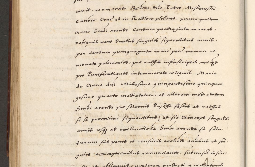 Zdjęcie nr 904 dla obiektu archiwalnego: [A]cta actorum causarum, sententiarum tam diffinitivarum quam interloquutoriarum, obligationum, constitutionum et contractuum coram reverendo patre domino Petro Porembski preposito Osvieczimensi, canonico et officiali generali Cracoviensi de anno Domini millesimo quingentesimo quinguagesimo primo, cuius indictio est nona, pontificatus sanctissimi in Christo patris et domini nostri domini Juliii divina providencia pape tercii, anno secundo, a die et mense infrascriptis feliciter continiantur