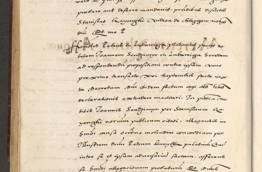 Zdjęcie nr 902 dla obiektu archiwalnego: [A]cta actorum causarum, sententiarum tam diffinitivarum quam interloquutoriarum, obligationum, constitutionum et contractuum coram reverendo patre domino Petro Porembski preposito Osvieczimensi, canonico et officiali generali Cracoviensi de anno Domini millesimo quingentesimo quinguagesimo primo, cuius indictio est nona, pontificatus sanctissimi in Christo patris et domini nostri domini Juliii divina providencia pape tercii, anno secundo, a die et mense infrascriptis feliciter continiantur