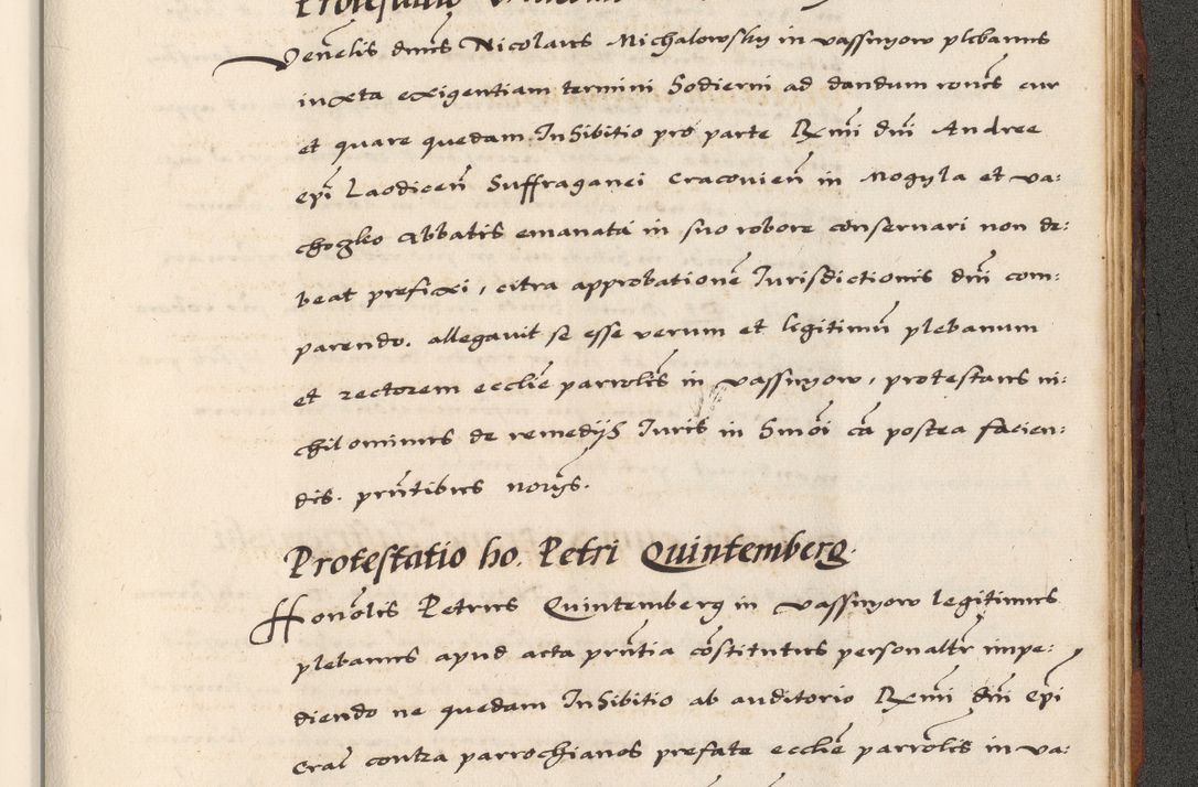 Zdjęcie nr 895 dla obiektu archiwalnego: [A]cta actorum causarum, sententiarum tam diffinitivarum quam interloquutoriarum, obligationum, constitutionum et contractuum coram reverendo patre domino Petro Porembski preposito Osvieczimensi, canonico et officiali generali Cracoviensi de anno Domini millesimo quingentesimo quinguagesimo primo, cuius indictio est nona, pontificatus sanctissimi in Christo patris et domini nostri domini Juliii divina providencia pape tercii, anno secundo, a die et mense infrascriptis feliciter continiantur