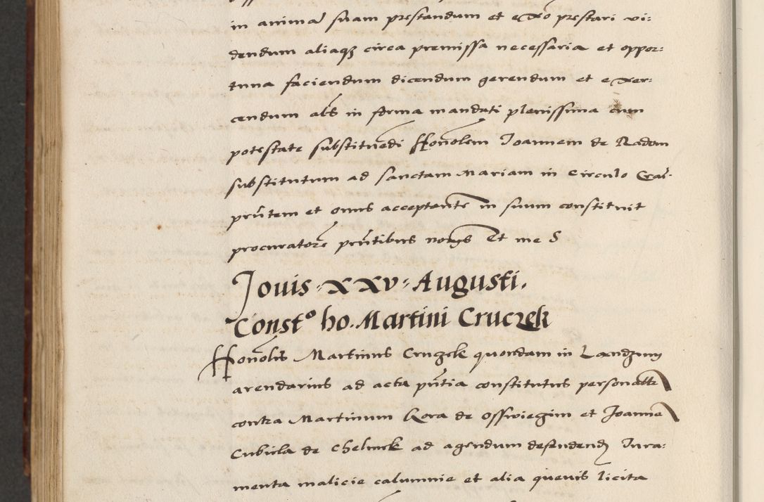 Zdjęcie nr 884 dla obiektu archiwalnego: [A]cta actorum causarum, sententiarum tam diffinitivarum quam interloquutoriarum, obligationum, constitutionum et contractuum coram reverendo patre domino Petro Porembski preposito Osvieczimensi, canonico et officiali generali Cracoviensi de anno Domini millesimo quingentesimo quinguagesimo primo, cuius indictio est nona, pontificatus sanctissimi in Christo patris et domini nostri domini Juliii divina providencia pape tercii, anno secundo, a die et mense infrascriptis feliciter continiantur